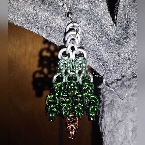 Christmas Tree Earrings Lightweight (E3) - Picture 3 of 5